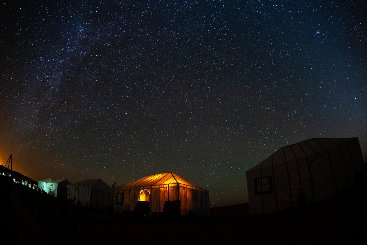 night in camp sahara desert